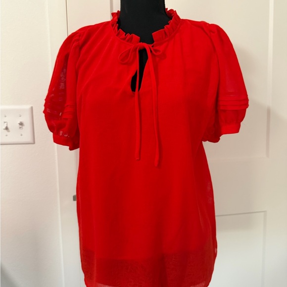 Eesome Red Ruffle Blouse - Picture 2 of 5
